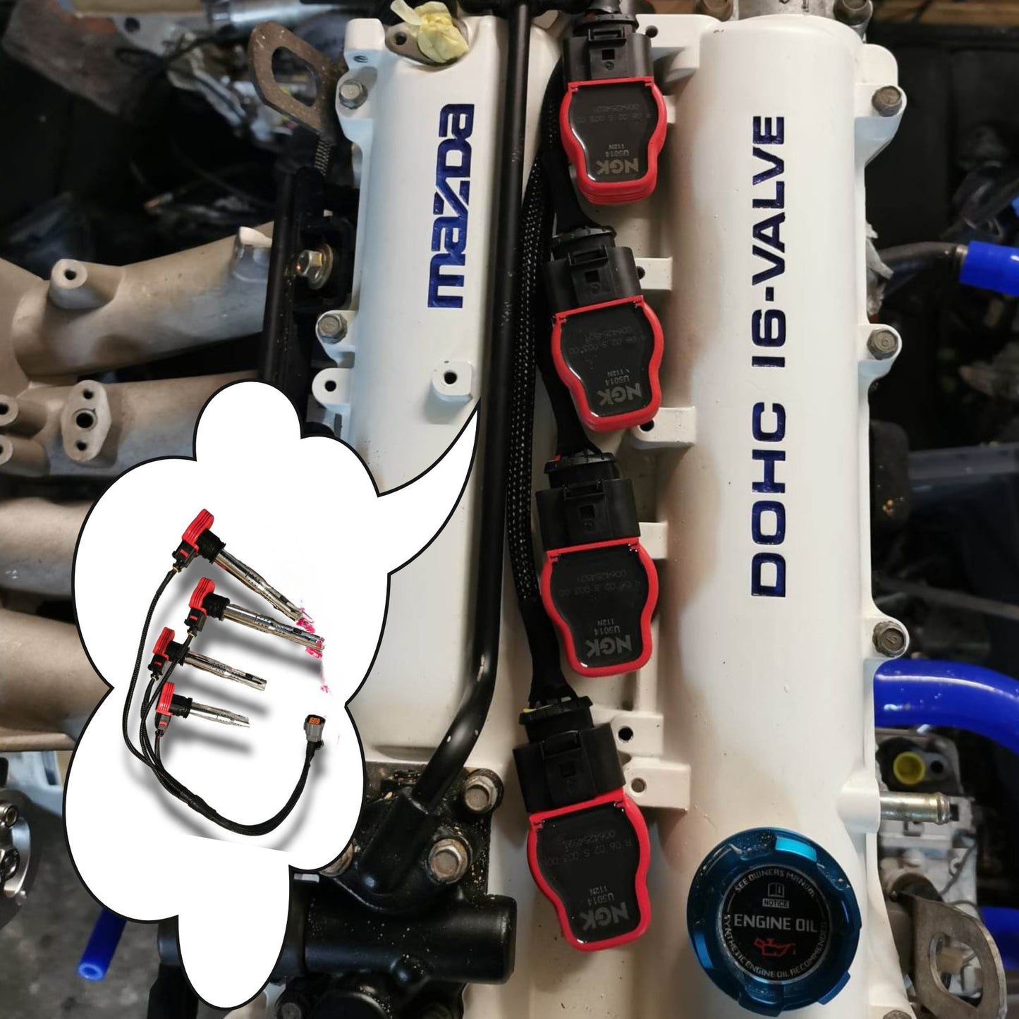 Zestaw do konwersji na cewki zapłonowe R8 P&P do mazda mx-5 na/nb/nbfl