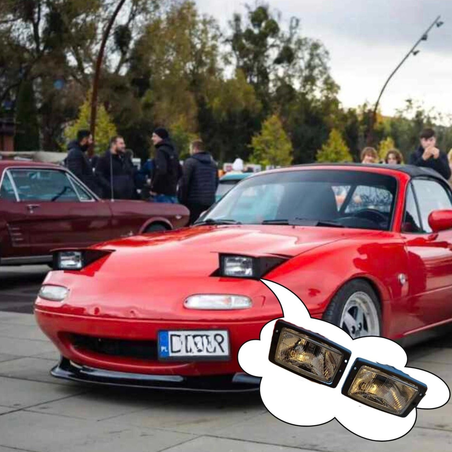 Low Profile Headlight Kit, Rectangle Lights for Mazda MX5 Miata NA